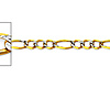 2.5mm 14K Two-Tone Gold Solid White Pave Figaro Link Chain Necklace 16-24in thumb 1