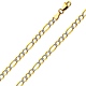 4mm 14K Two-Tone Gold Solid White Pave Open Figaro Chain Necklace 16-24in thumb 1