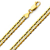 7mm 18K Yellow Gold Solid Men's Concave Curb Cuban Link Chain Necklace 24-30in thumb 0