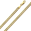 4mm 14K Yellow Gold Solid Men's Concave Curb Cuban Link Chain Necklace 18-24in thumb 0