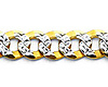 7mm 14K Two-Tone Gold Solid Men's White Pave Curb Cuban Link Chain Necklace 20-26in thumb 1