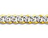 5mm 14K Two-Tone Gold Solid Men's White Pave Curb Cuban Link Chain Necklace 18-26in thumb 1