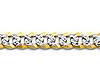 4mm 14K Two-Tone Gold Solid Men's White Pave Curb Cuban Link Chain Necklace 18-24in thumb 1