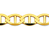 6.5mm 14K Yellow Gold Solid Men's Flat Mariner Chain Necklace 20-26in thumb 1