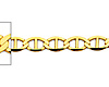 3.5mm 14K Yellow Gold Solid Flat Mariner Chain Necklace 18-24in thumb 1