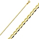 2mm 14K Yellow Gold Solid Flat Mariner Chain Necklace 16-24in thumb 1