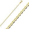 2mm 14K Yellow Gold Solid Flat Mariner Chain Necklace 16-24in thumb 0
