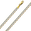 4.5mm 14K Two-Tone Gold Solid Men's Flat Mariner Chain Necklace 20-24in thumb 0