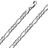 6mm 18K White Gold Solid Men's Figaro Link Chain Necklace 20-30in thumb 0