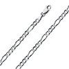 4mm 18K White Gold Solid Figaro Link Chain Necklace 16-30in thumb 0