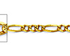 3mm 14K Yellow Gold Solid Pave Figaro Link Chain Necklace 16-24in thumb 1