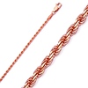2mm 14K Rose Diamond-Cut Gold Solid Rope Chain Necklace 16-26in thumb 0