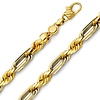 7.5mm 14K Yellow Gold Solid Men's Diamond-Cut Milano Rope Chain 24-26in thumb 0
