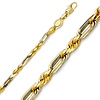 3.5mm 14K Yellow Gold Solid Men's Diamond Cut Milano Rope Chain-Necklace 20-26in thumb 0