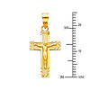 Petite Diamond-Cut Edge Crucifix Pendant in 14K Yellow Gold thumb 2