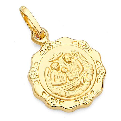 14K Yellow Gold Baptism Pendant Slide 0