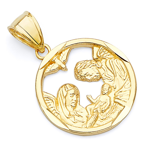 14K Yellow Gold Cut-Out Baptism Pendant Slide 0