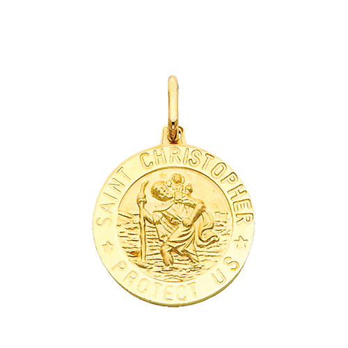 14K Yellow Gold Saint Christopher Pendant Slide 0