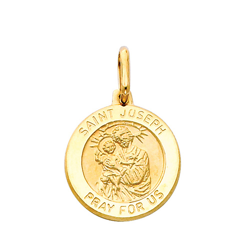14K Yellow Gold Saint Joseph Pendant Slide 0