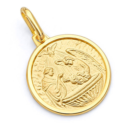 14K Yellow Gold Baptism Pendant Slide 0