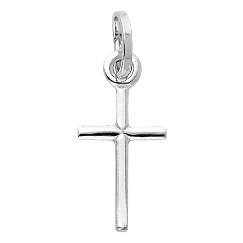 Petite Slender Cross in 14K White Gold Slide 0