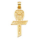 Small My Baptism in Spanish Text Cross Pendant in 14K Yellow Gold thumb 1