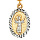Mini Faceted Divino Niño Jesús Pedant in 14K Two-Tone Gold thumb 1
