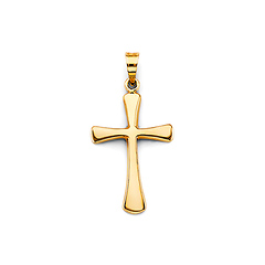 Classic Byzantine Cross Pendant in 14K Yellow Gold Solid - Petite