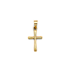 Classic Byzantine Cross Pendant in 14K Yellow Gold Solid - Mini