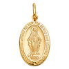 Small Our Lady Of Guadalupe Oval Medal Pendant in 14K Yellow Gold thumb 1