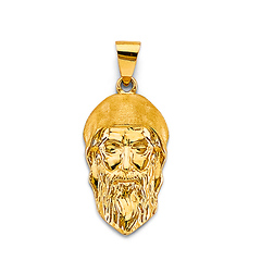 Saint Charbel Pendant in 14K Yellow Gold Solid