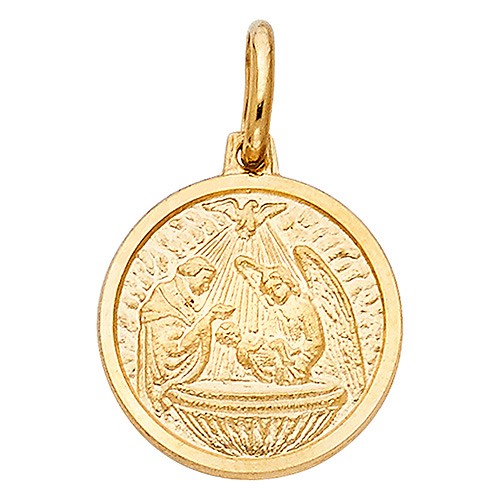 14K Yellow Gold Baptism Pendant Slide 1