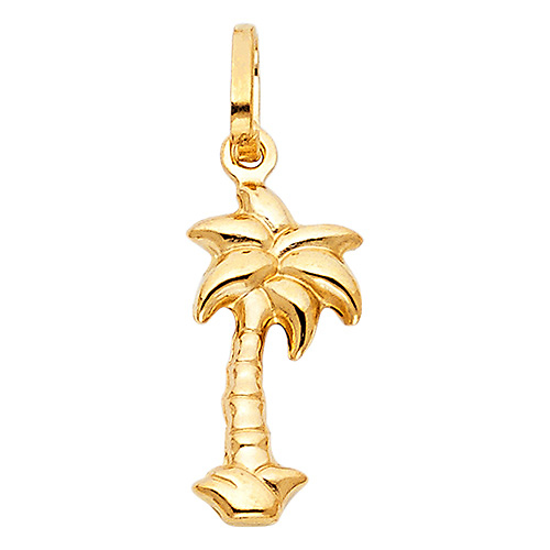Palm Tree 14K Yellow Gold Pendant Slide 0