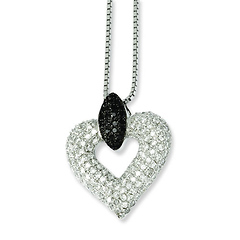 Elliot Skye Black & White CZ Open Heart Necklace