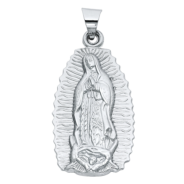 Our Lady of Guadalupe Medal Pendant in Sterling Silver - Medium Slide 0