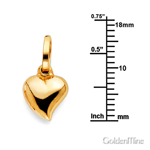Mini Whimsical Heart Charm Necklace with Box Chain - 14K Yellow Gold (16-22in) Slide 1