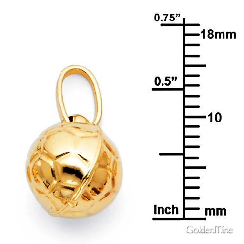 Soccer Ball Charm Pendant in 14K Yellow Gold - Mini Slide 1