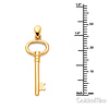 Vintage-Style Oval Key Pendant in 14K Yellow Gold - Small thumb 1