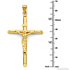 Extra-Large Rod Crucifix Pendant in 14K Yellow Gold - Classic thumb 1