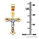 Small Patonce Crucifix Pendant in 14K Two-Tone Gold thumb 1