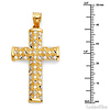 Shimmery Petal Cross Pendant in 14K Two-Tone Gold - Medium thumb 1