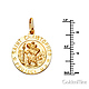 Small St. Christopher Medal Necklace with Braided Wheat Chain - 14K Yellow Gold (16-22in) thumb 1