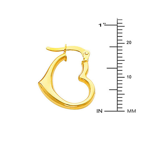 Heart-Shape Small Hoop Earrings - 14K Yellow Gold Slide 1