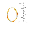 Diamond-Cut Small Oval Hoop Earrings - 14K Tricolor Gold thumb 1