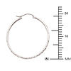 Diamond-Cut Hinge Small Hoop Earrings - 14K White Gold 2mm x 0.8 inch thumb 1
