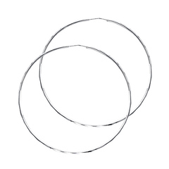 Faceted Endless Large Hoop Earrings - 14K White Gold 1.5mm x 2.1 inch