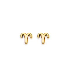 Astrology Sign Zodiac Stud Earrings in 14K Yellow Gold - Aries