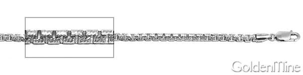 2mm Solid 14K White Gold Solid Diamond-Cut Box Chain Necklace 18-30in Slide 1