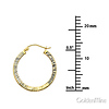 Diamond-Cut Flat Small Hoop Earrings - 14K Yellow Gold 0.8 inch thumb 1