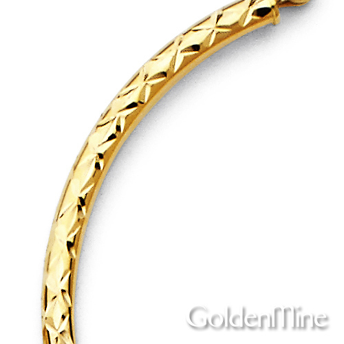Diamond-Cut Hinge Small Hoop Earrings - 14K Yellow Gold 2mm x 0.6 inch Slide 2